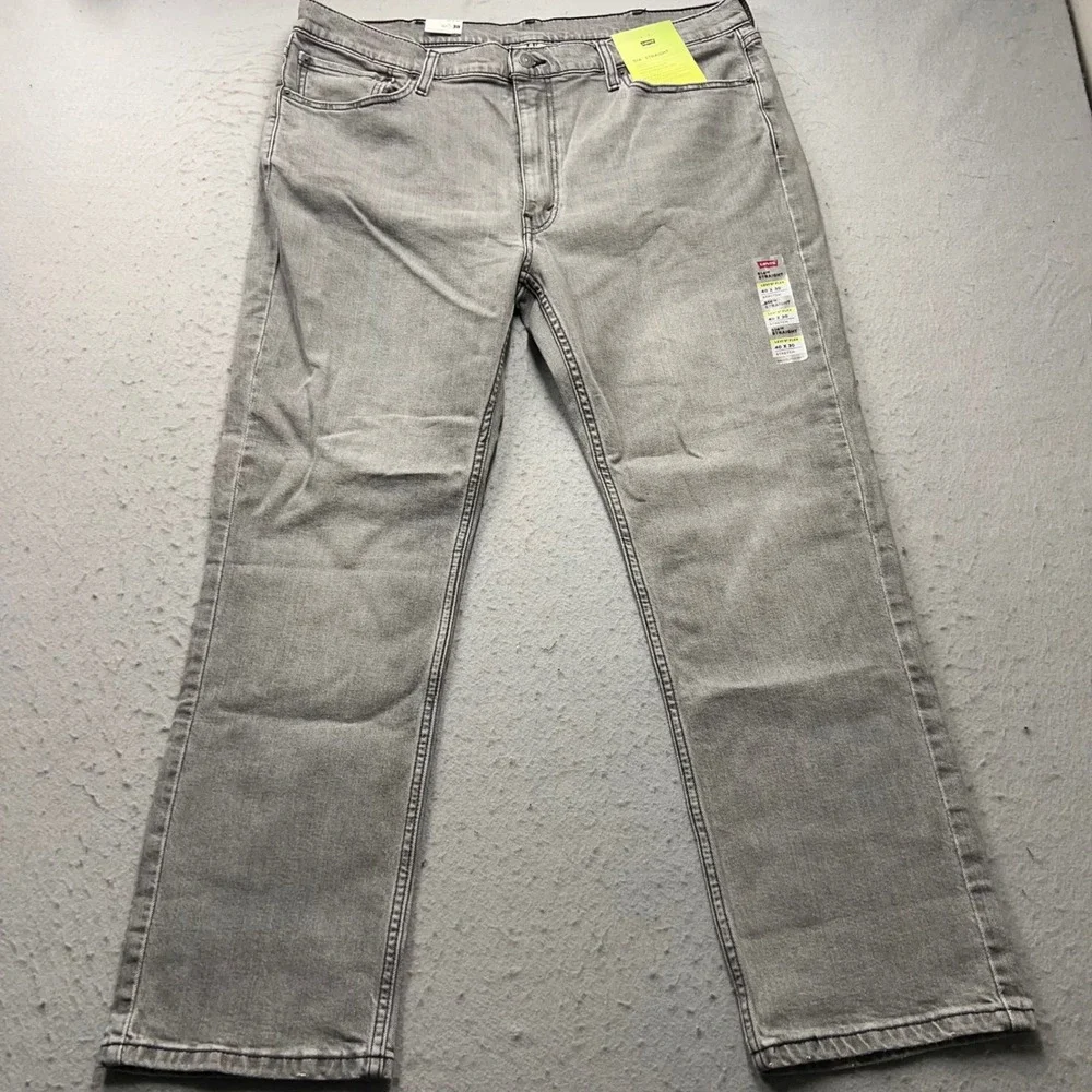 Levis 514 Straight Jeans Mens 40x30 Grey Stretch Denim Pants New 00514-1660